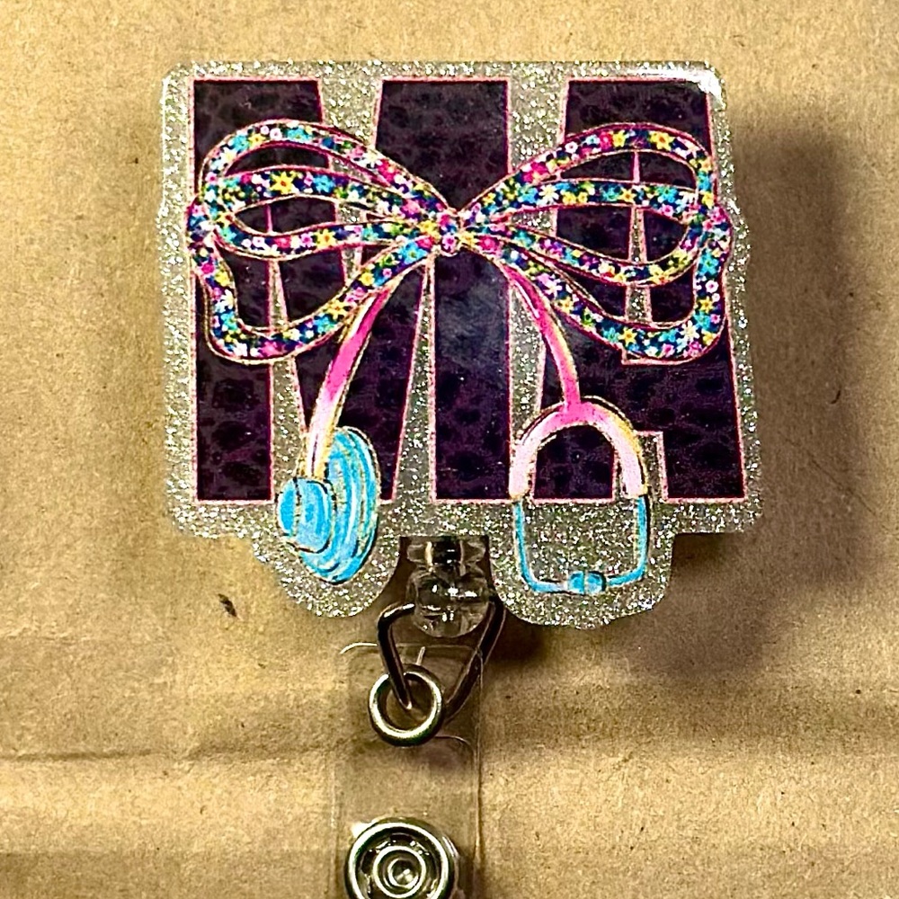 Glittery Medical Assistant Badge Reel